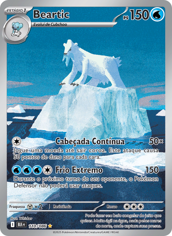 Beartic 110 — Raio Preto (Portuguese Pokémon TCG card)