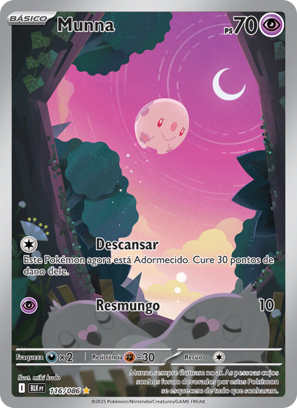 Munna 116 — Raio Preto (Portuguese Pokémon TCG card)