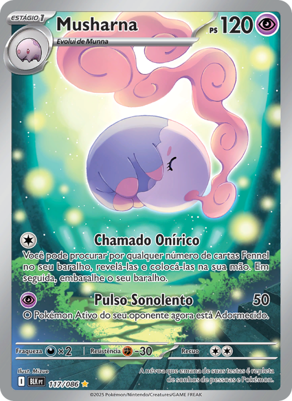 Musharna 117 — Raio Preto (Portuguese Pokémon TCG card)