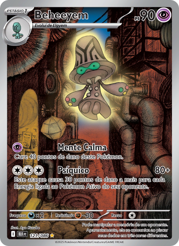 Beheeyem 121 — Raio Preto (Portuguese Pokémon TCG card)