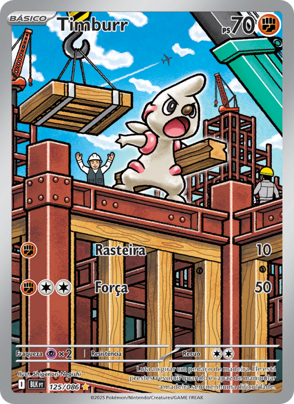Timburr 125 — Schwarze Blitze (Portuguese Pokémon TCG card)