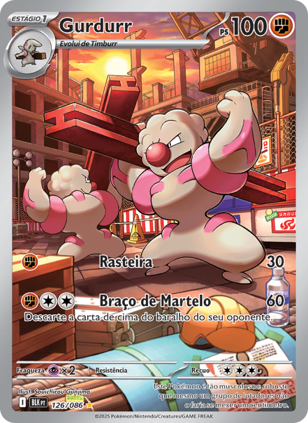 Gurdurr 126 — Schwarze Blitze (Portuguese Pokémon TCG card)