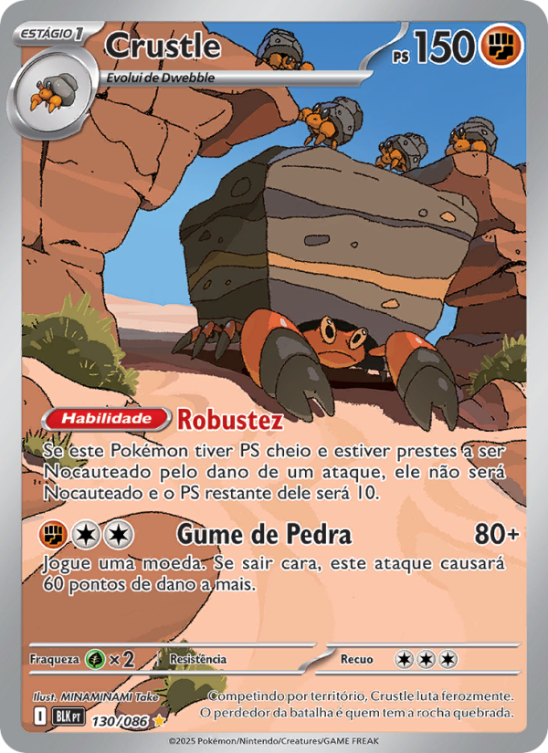 Crustle 130 — Raio Preto (Portuguese Pokémon TCG card)