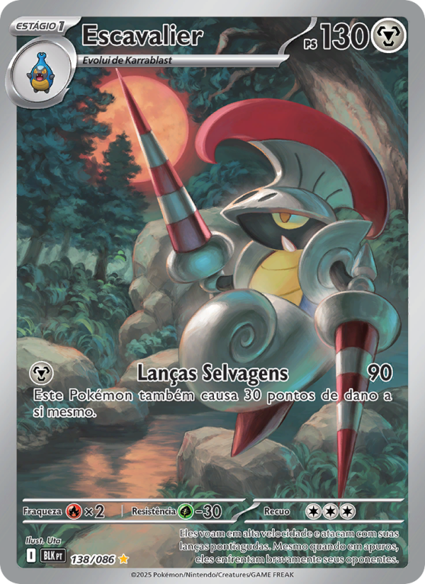 Escavalier 138 — Raio Preto (Portuguese Pokémon TCG card)