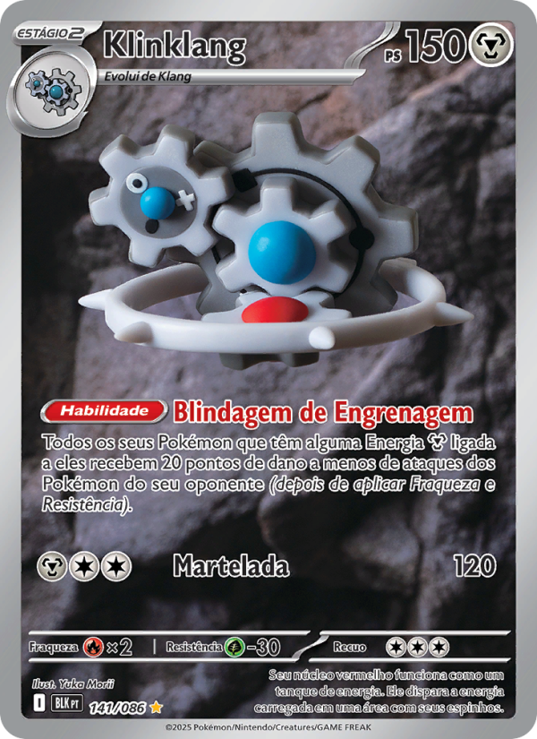 Klinklang 141 — Raio Preto (Portuguese Pokémon TCG card)
