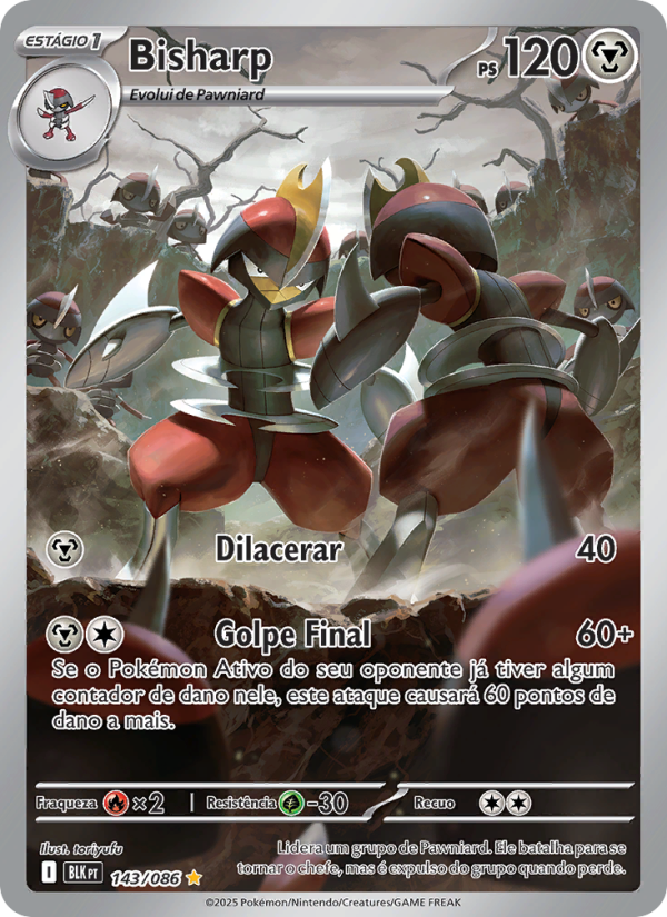 Bisharp 143 — Raio Preto (Portuguese Pokémon TCG card)