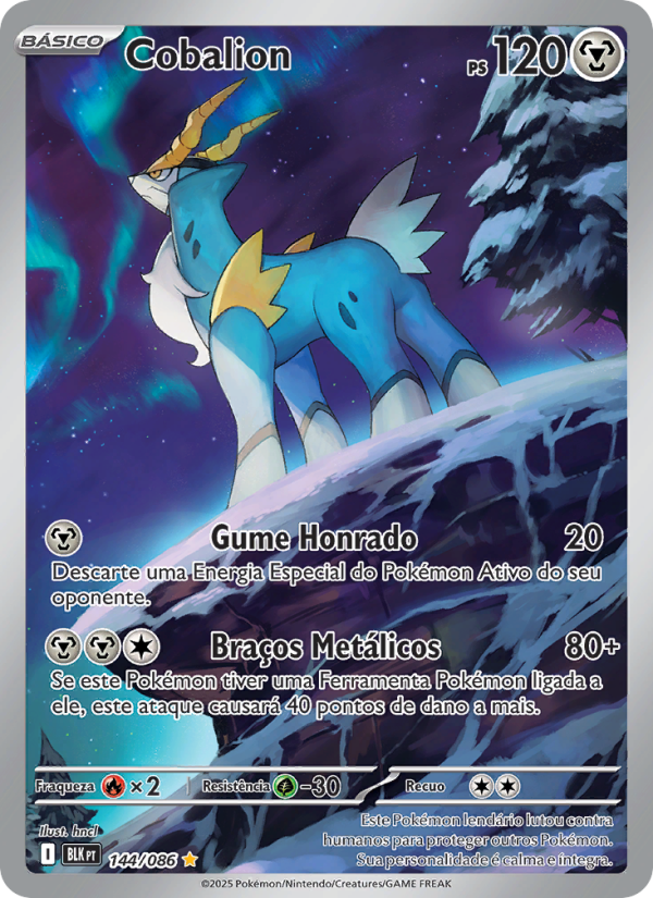 Cobalion 144 — Raio Preto (Portuguese Pokémon TCG card)