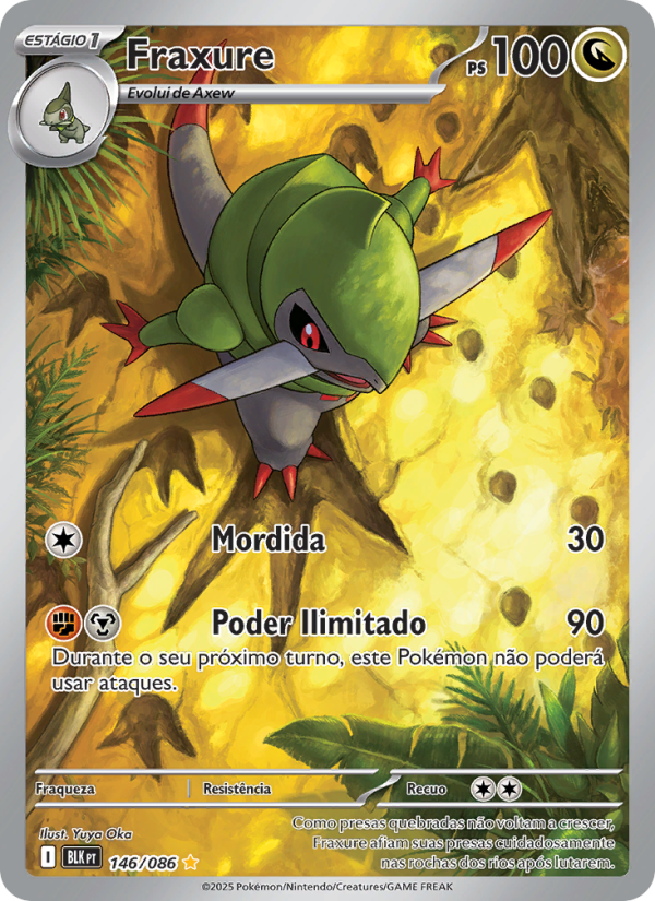 Fraxure 146 — Raio Preto (Portuguese Pokémon TCG card)