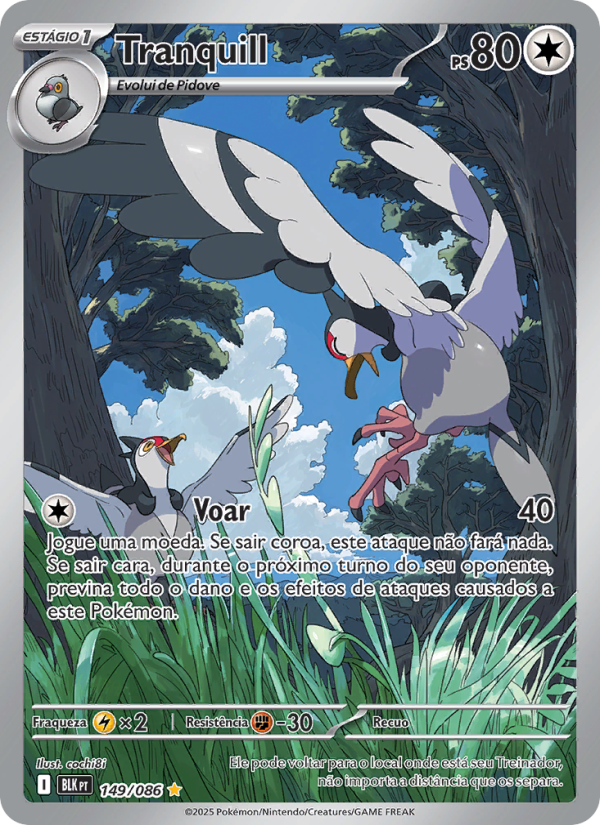 Tranquill 149 — Raio Preto (Portuguese Pokémon TCG card)
