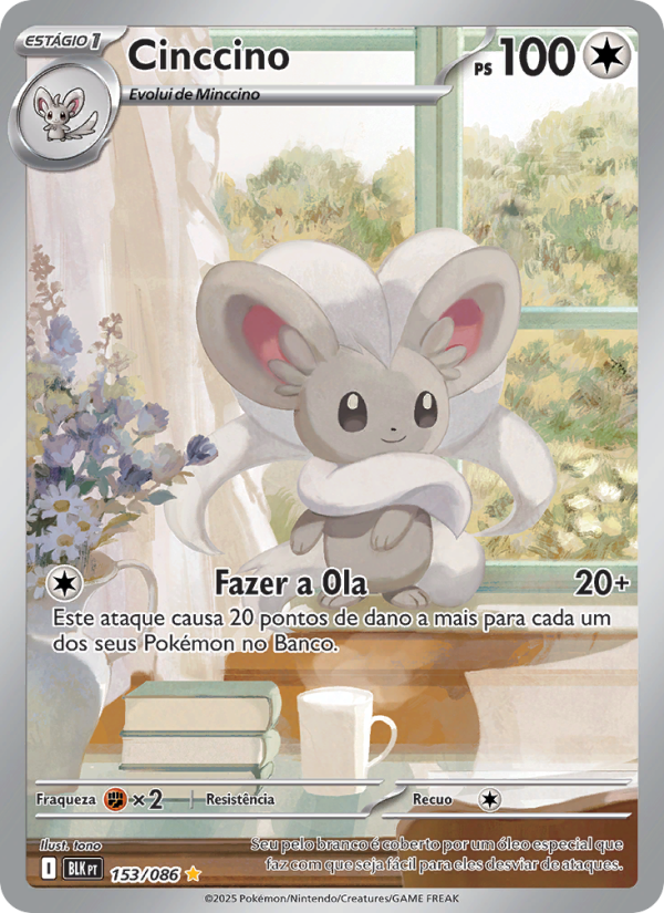 Cinccino 153 — Schwarze Blitze (Portuguese Pokémon TCG card)