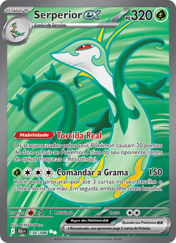 Serperior ex 156 — Schwarze Blitze (Portuguese Pokémon TCG card)