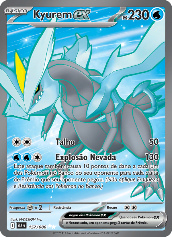 Kyurem ex 157 — Schwarze Blitze (Portuguese Pokémon TCG card)