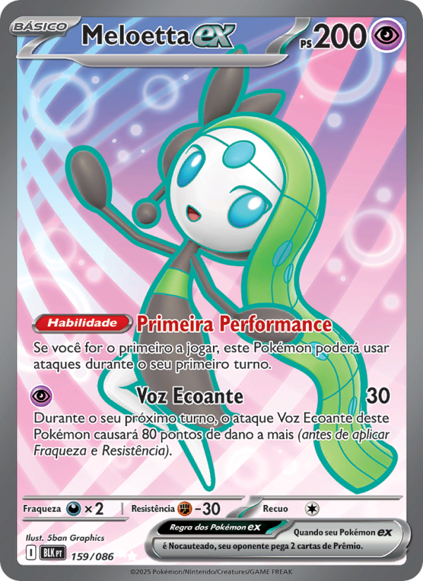 Meloetta ex 159 — Schwarze Blitze (Portuguese Pokémon TCG card)