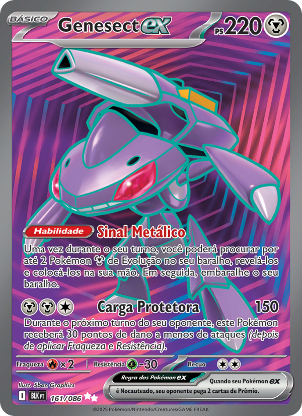 Genesect ex 161 — Raio Preto (Portuguese Pokémon TCG card)
