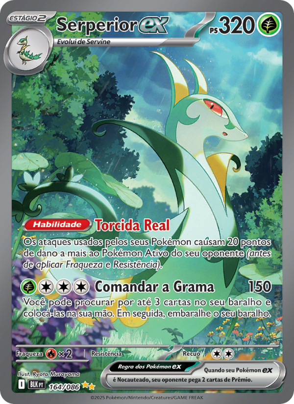 Serperior ex 164 — Raio Preto (Portuguese Pokémon TCG card)