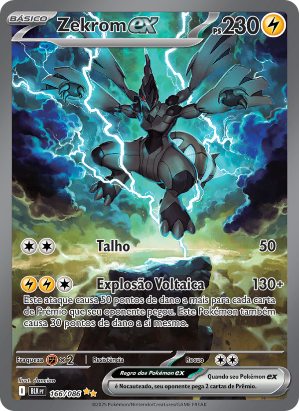 Zekrom ex 166 — Raio Preto (Portuguese Pokémon TCG card)