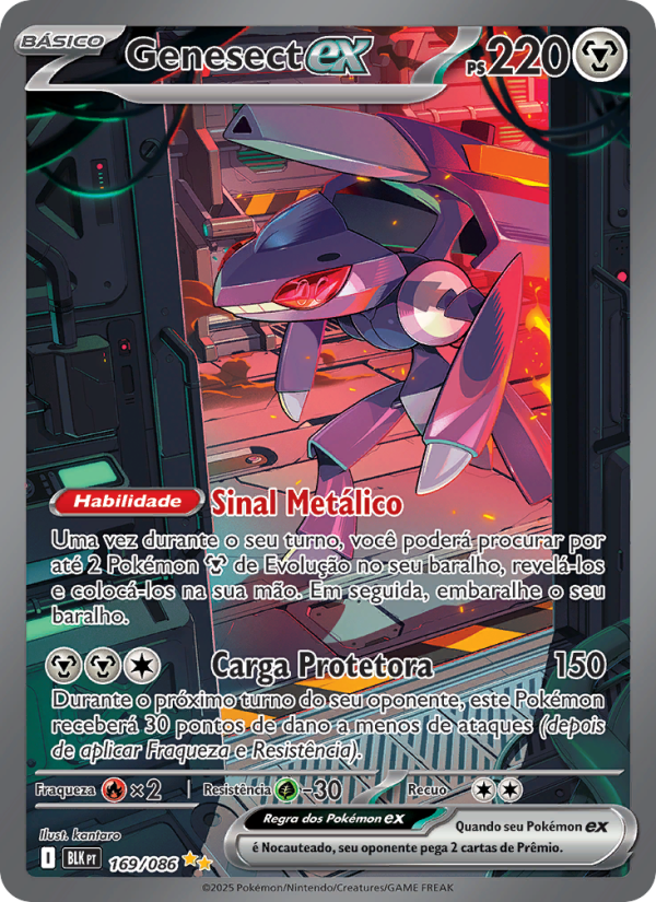 Genesect ex 169 — Raio Preto (Portuguese Pokémon TCG card)