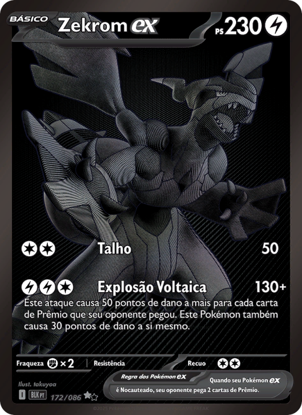 Zekrom ex 172 — Raio Preto (Portuguese Pokémon TCG card)