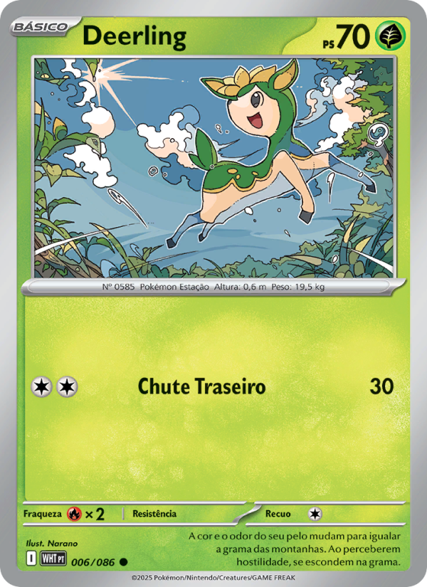 Deerling 006 — Fogo Branco (Portuguese Pokémon TCG card)