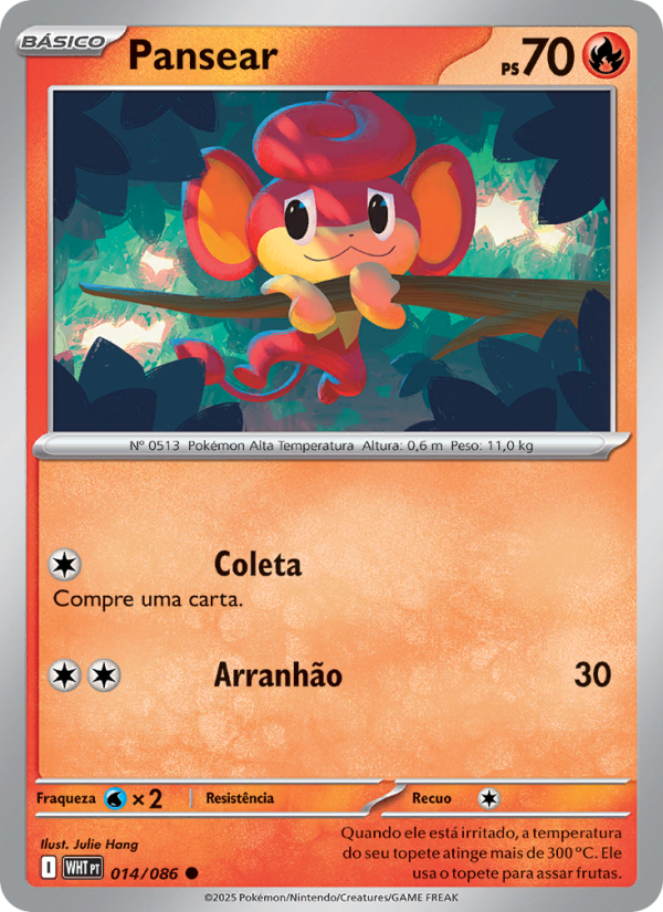 Pansear 014 — Fogo Branco (Portuguese Pokémon TCG card)