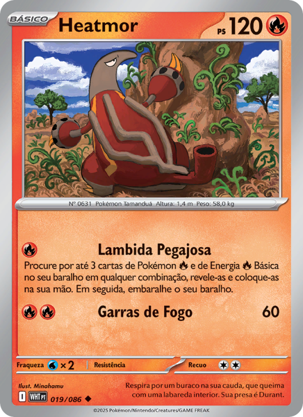 Heatmor 019 — Fogo Branco (Portuguese Pokémon TCG card)