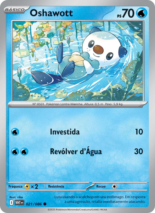 Oshawott 021 — Fogo Branco (Portuguese Pokémon TCG card)