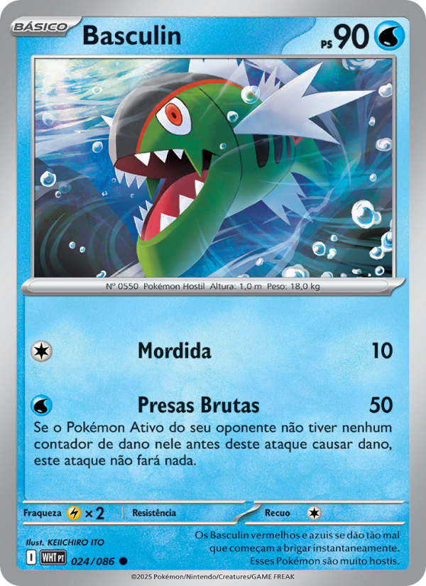 Basculin 024 — Fogo Branco (Portuguese Pokémon TCG card)