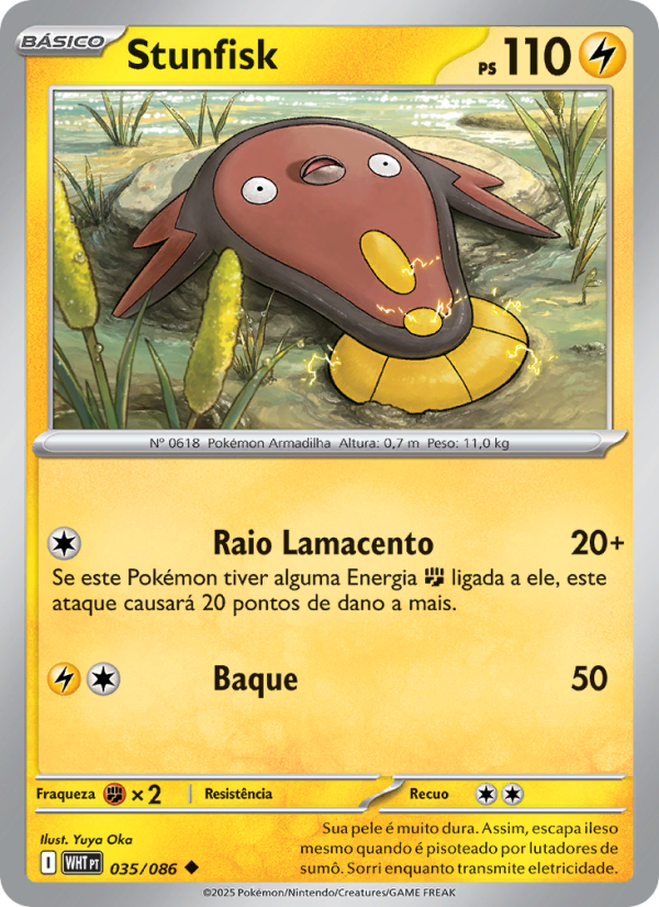 Stunfisk 035 — Fogo Branco (Portuguese Pokémon TCG card)