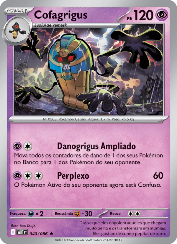 Cofagrigus 040 — Fogo Branco (Portuguese Pokémon TCG card)