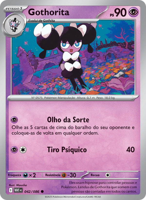 Gothorita 042 — Fogo Branco (Portuguese Pokémon TCG card)