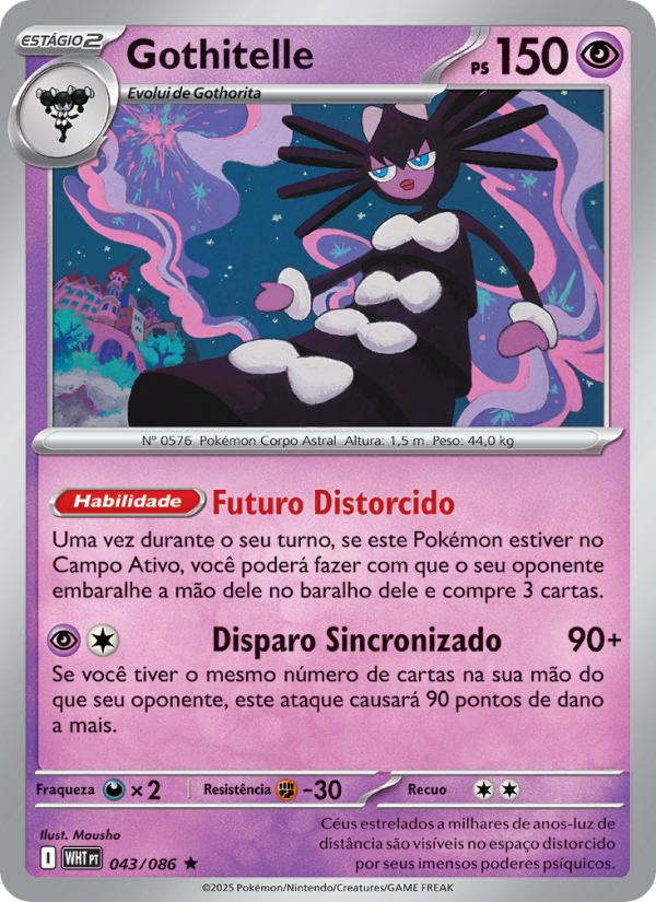 Gothitelle 043 — Fogo Branco (Portuguese Pokémon TCG card)