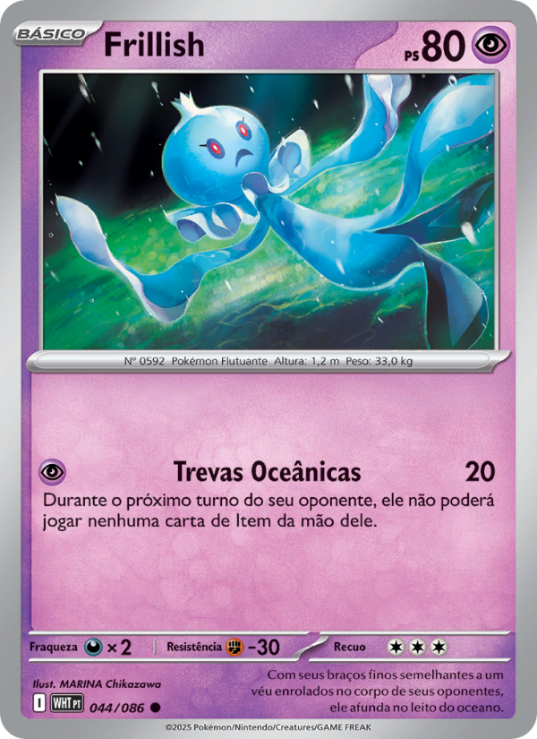 Frillish 044 — Fogo Branco (Portuguese Pokémon TCG card)