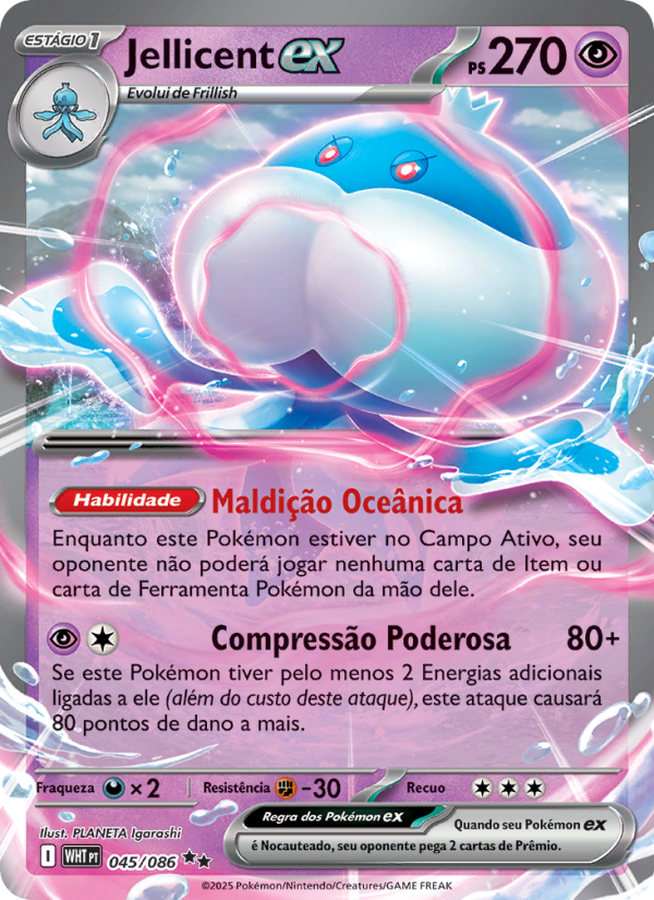 Jellicent ex 045 — Fogo Branco (Portuguese Pokémon TCG card)