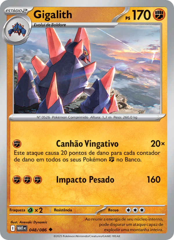 Gigalith 048 — Fogo Branco (Portuguese Pokémon TCG card)