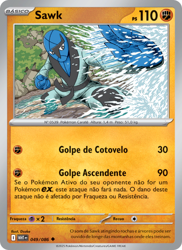 Sawk 049 — Fogo Branco (Portuguese Pokémon TCG card)