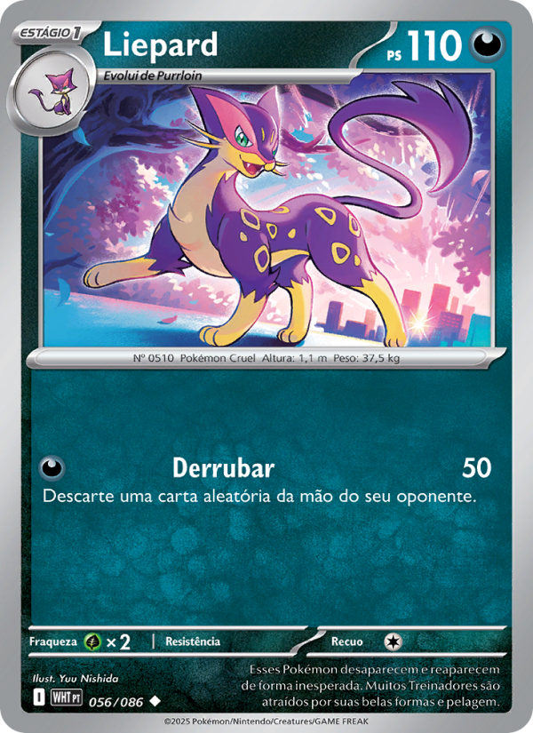 Liepard 056 — Fogo Branco (Portuguese Pokémon TCG card)