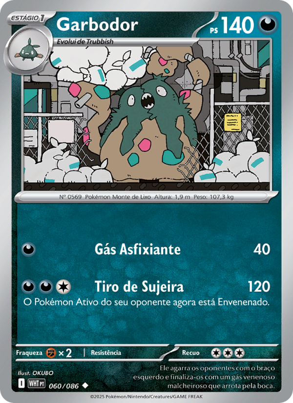 Garbodor 060 — Fogo Branco (Portuguese Pokémon TCG card)