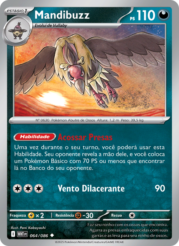 Mandibuzz 064 — Weiße Flammen (Portuguese Pokémon TCG card)