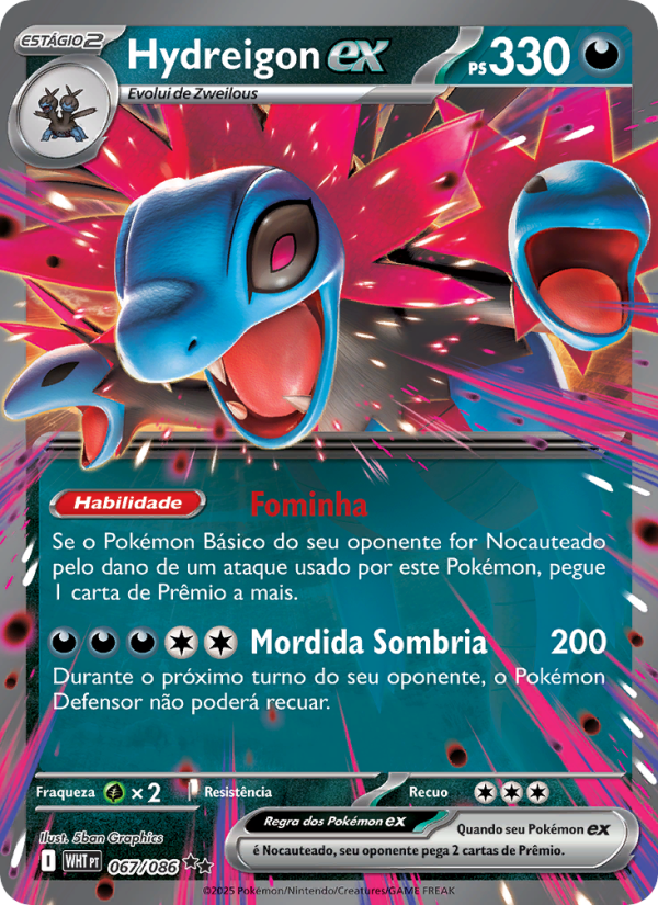 Hydreigon ex 067 — Fogo Branco (Portuguese Pokémon TCG card)