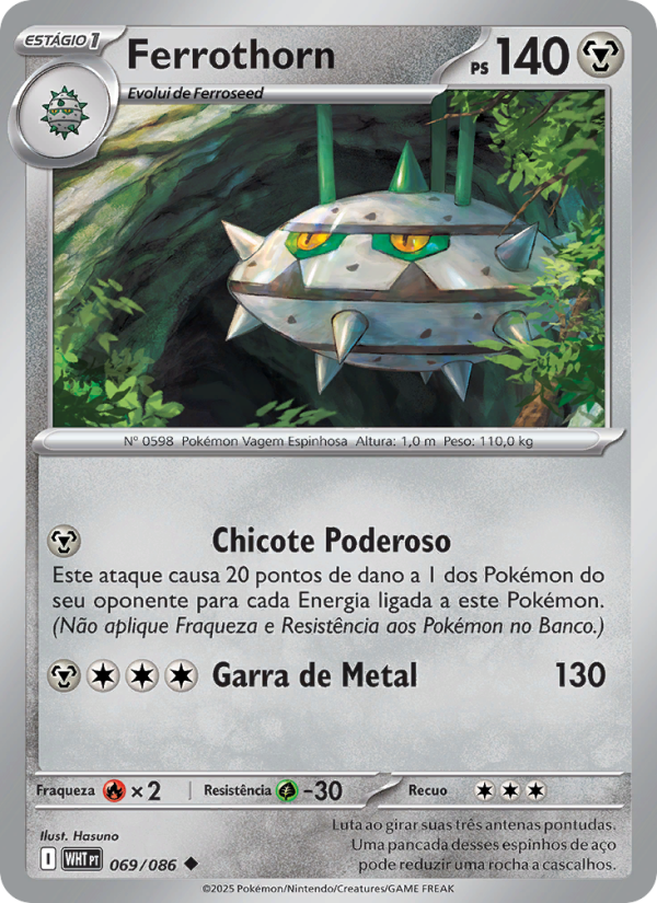 Ferrothorn 069 — Fogo Branco (Portuguese Pokémon TCG card)