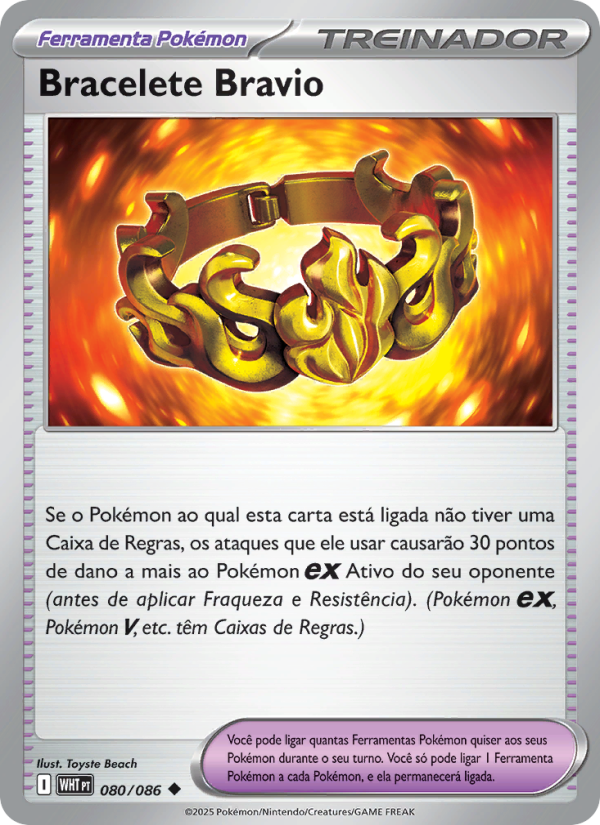 Bracelete Bravio 080 — Weiße Flammen (Portuguese Pokémon TCG card)