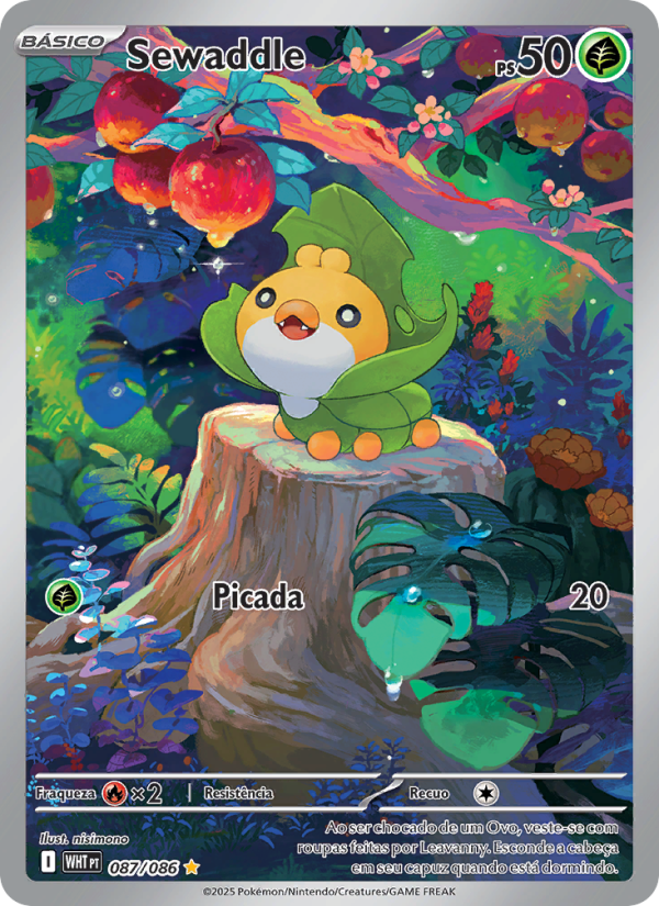 Sewaddle 087 — Fogo Branco (Portuguese Pokémon TCG card)