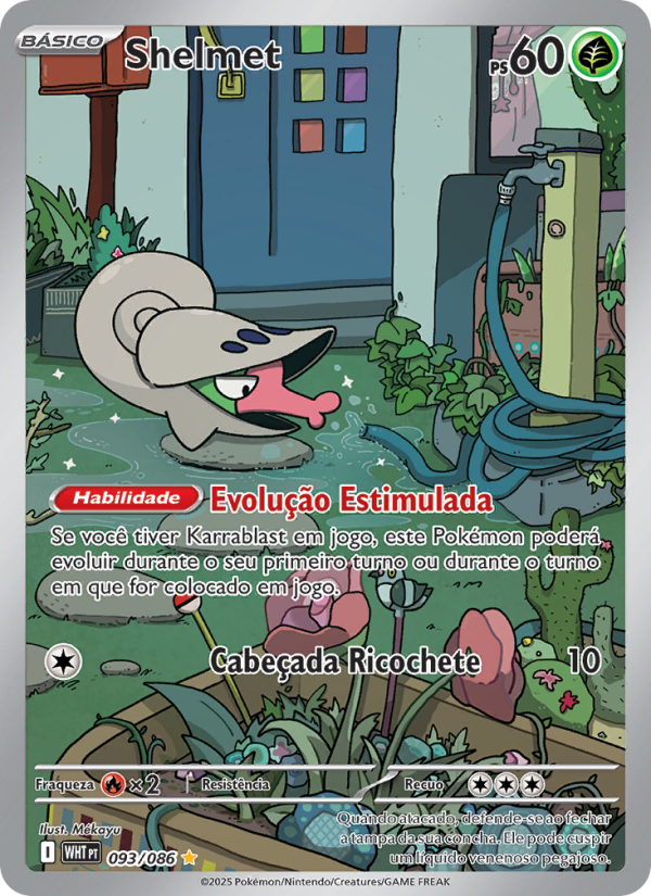 Shelmet 093 — Fogo Branco (Portuguese Pokémon TCG card)