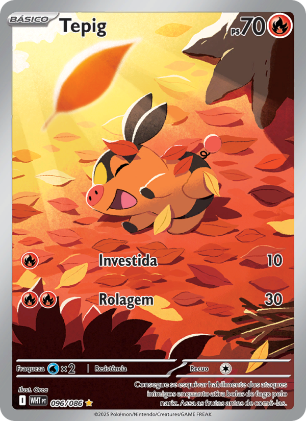 Tepig 096 — Fogo Branco (Portuguese Pokémon TCG card)
