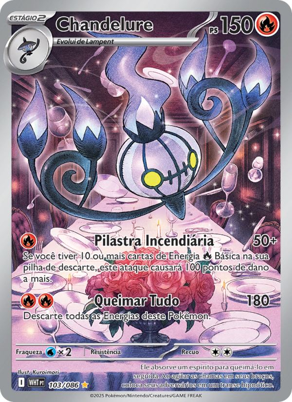 Chandelure 103 — Fogo Branco (Portuguese Pokémon TCG card)