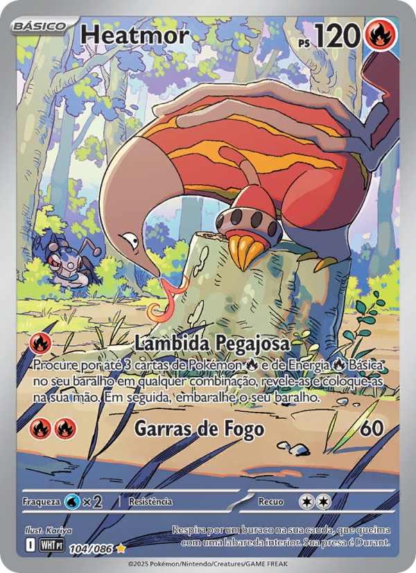 Heatmor 104 — Fogo Branco (Portuguese Pokémon TCG card)