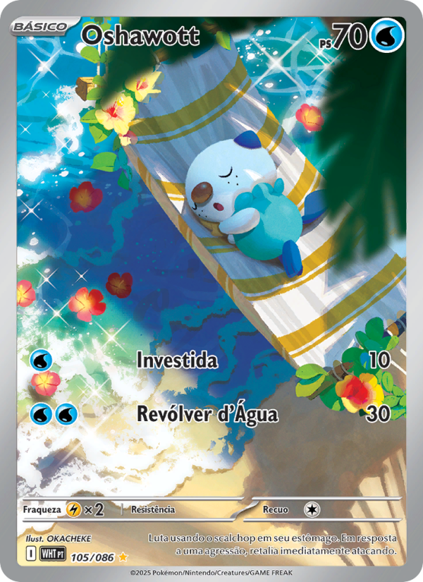 Oshawott 105 — Fogo Branco (Portuguese Pokémon TCG card)