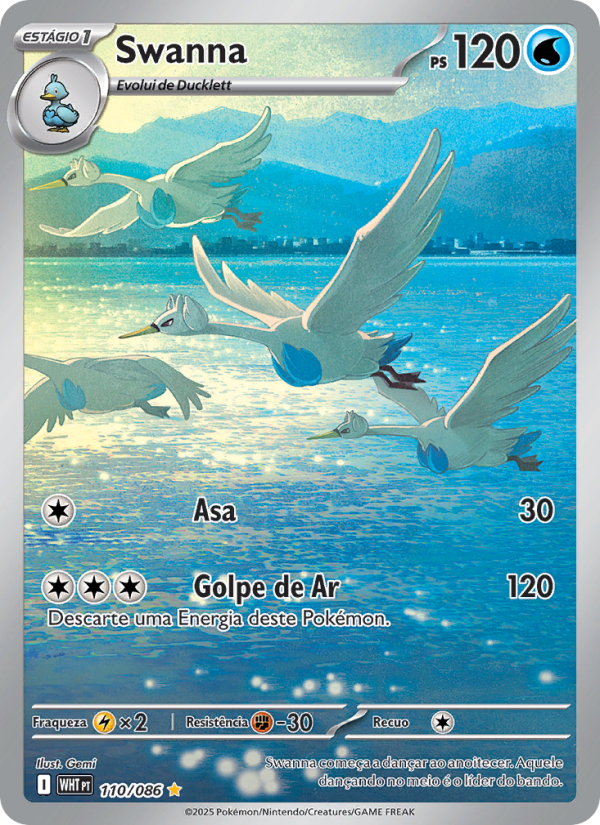 Swanna 110 — Fogo Branco (Portuguese Pokémon TCG card)