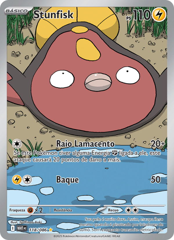 Stunfisk 118 — Fogo Branco (Portuguese Pokémon TCG card)