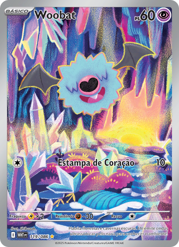 Woobat 119 — Weiße Flammen (Portuguese Pokémon TCG card)